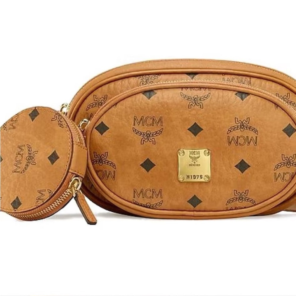 MCM Essential Multifunction Crossbody Small Visetos Cognac